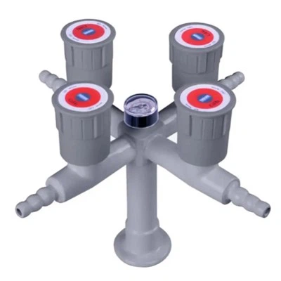 Štvorité laboratórne plynové armatúry (s tlakomerom)